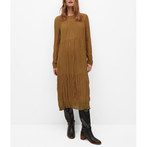 Mango Flowy Pleated Dress Size 6 - Picture 1 of 6